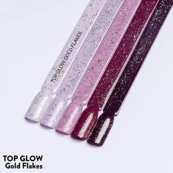 Gellak 7,2 ml - Top Glow Gold Flakes