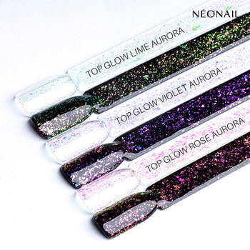 Gellak 7,2 ml - Top Glow Rose Aurora Flakes